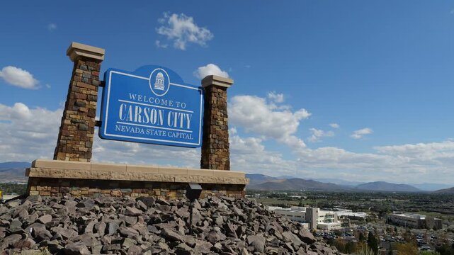 Carson City Nevada Public Welcome Sign
