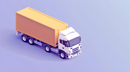3d Isometric Delivery truck cargo container
