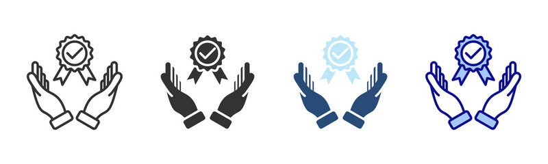 Credibility Icon Set. Designed In Multi Style
