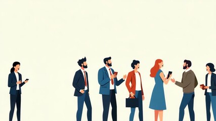 A conceptual image showing diverse team members collaborating on an online business mission, featuring negative space for overlay text and structured layout. - Powered by Adobe