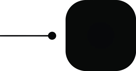 Minimalist black rounded square icon simple geometric symbol isolated vector