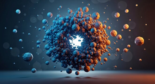 Abstract Spherical Cluster Center Bright Light