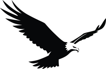 Majestic eagle soaring freedom wings spread silhouette isolated vector