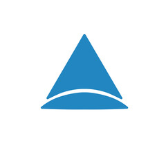 Fototapeta premium Minimalist Triangle Logo Vector mountain Peak and Wave Abstract Symbol