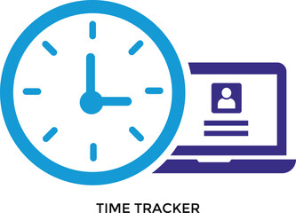  Time tracker icon symbolizing time management, productivity, and task tracking. Ideal for business, project planning, and efficiency applications.