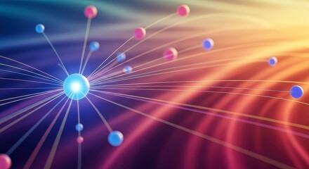 Abstract representation of atomic structure and energy flow