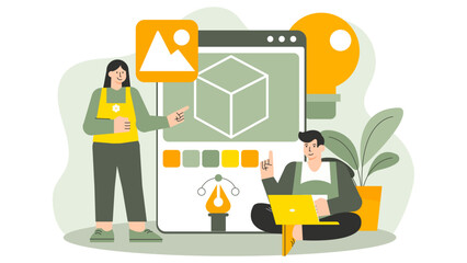 Flat Design Prototype and Product Development Flat Vector Illustration