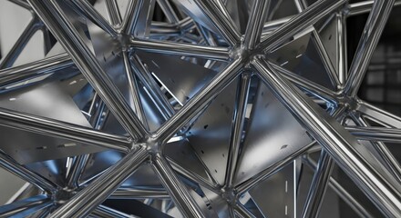 Intricate Metallic Geometric Structure Abstract Background