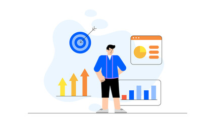 Startup Funding and Venture Capital Investment Flat Vector Illustration