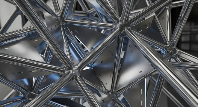 Intricate Metallic Geometric Structure Abstract Background