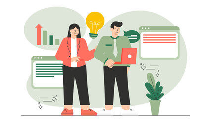 Family Business and Entrepreneurship Illustration Flat Vector Illustration