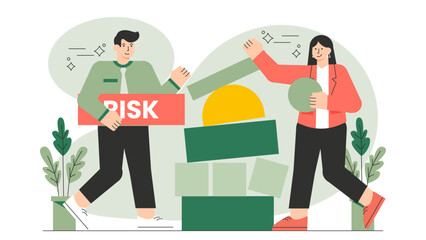 Business Risk and Uncertainty Management Flat Vector Illustration