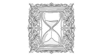 Ornate hourglass illustration, time is running out