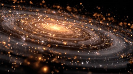 Protoplanetary disk with glowing organic molecules resembling cosmic constellations.
