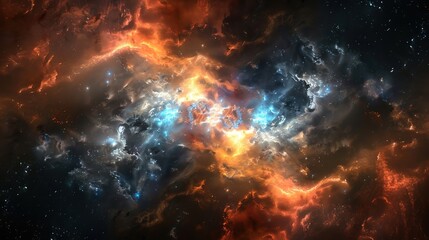 Protoplanetary disk with glowing organic molecules resembling cosmic constellations.
