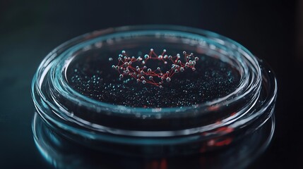 Protoplanetary disk with glowing organic molecules resembling cosmic constellations.
