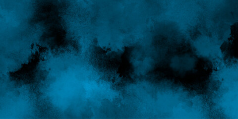 abstract cloud and vapor texture background. Black and blue smoke aquarelle smudge illustration smooth grungy smokey light pastel colors ink glow. Teal color powder explosion