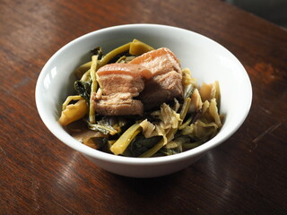 mix vegetable stew with pork belly