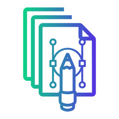 magazine Line Gradient Icon
