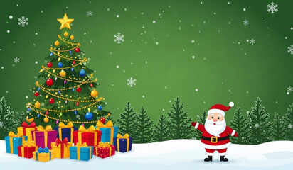 santa claus and christmas tree