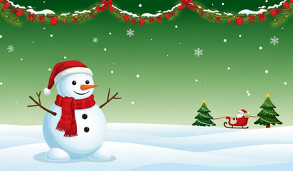 snowman with christmas tree