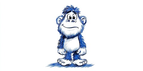 Doodle art of comical sasquatch bigfoot character