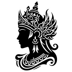 Silhouette portrait of the sea king