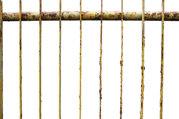 old rusty metal bars isolated