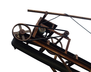 old rusty crane isolated