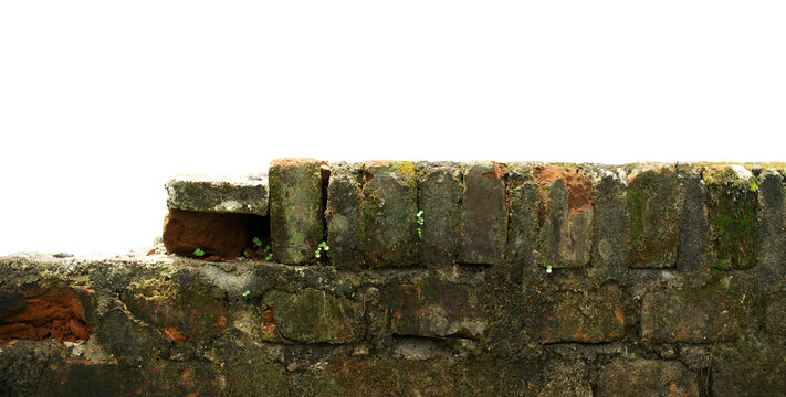 vintage brick wall border isolated