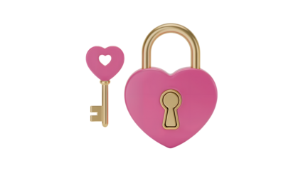 Unlock your heart with this adorable pink heart lock and matching key