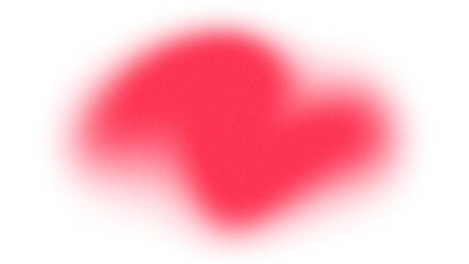 Blurred red gradient abstract element with noise and grainy texture isolated on transparent background
