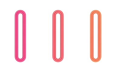 Three pink red and orange glowing oval shapes abstract background