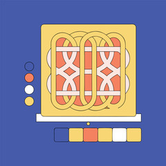 Interlaced Cybersigil Lines Forming Seamless Tiling Design