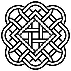 Interlaced Cybersigil Seamless Lines Geometric Pattern