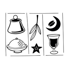 Minimal Line Icons for Maghrebi Menu Dividers Tagine Theme