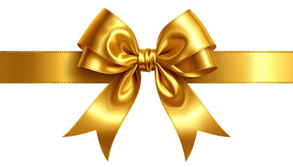 Gleaming golden ribbon tied in a festive bow