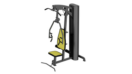 New butterfly machine for strength training in gym space