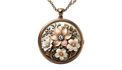 Floral pendant with ornate detail, centered