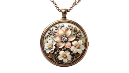 Floral pendant with ornate detail, centered