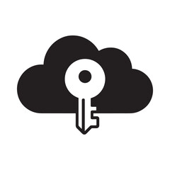 Cloud security icon representing secure access to data and information