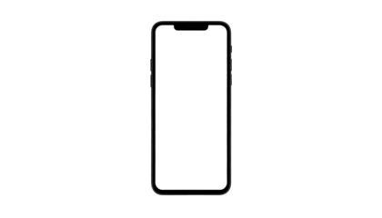 Silhouetted cellphone front against black. Simple, sleek image