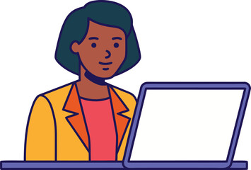 Confident Business Woman Illustration. Professional Female Office Worker. Modern Woman in Business Attire. Successful Female Entrepreneur Concept. Business Lady Character Design. Office Woman Standing