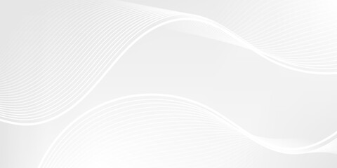 Elegant abstract vector background with smooth white wave lines on a light gray gradient, perfect for modern, tech, or corporate design projects.