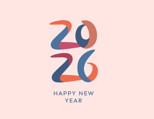 2026 New Year greetings logo vector illustration