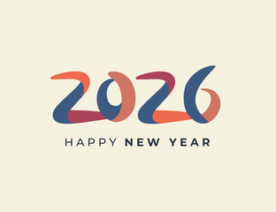 2026 New Year greetings logo vector illustration