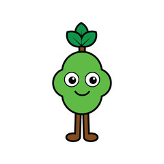Eco Tree Sapling Mascot Character Green Cartoon Vector Design