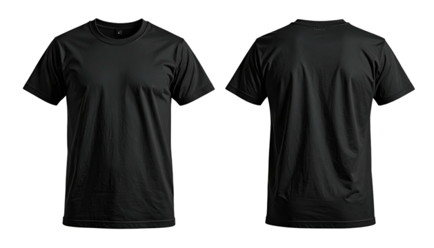 Two views plain, dark T-shirt, front and back