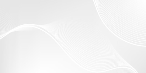 Elegant abstract vector background with smooth white wave lines on a light gray gradient, perfect for modern, tech, or corporate design projects.