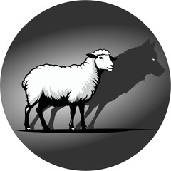sheep with wolf shadow.eps